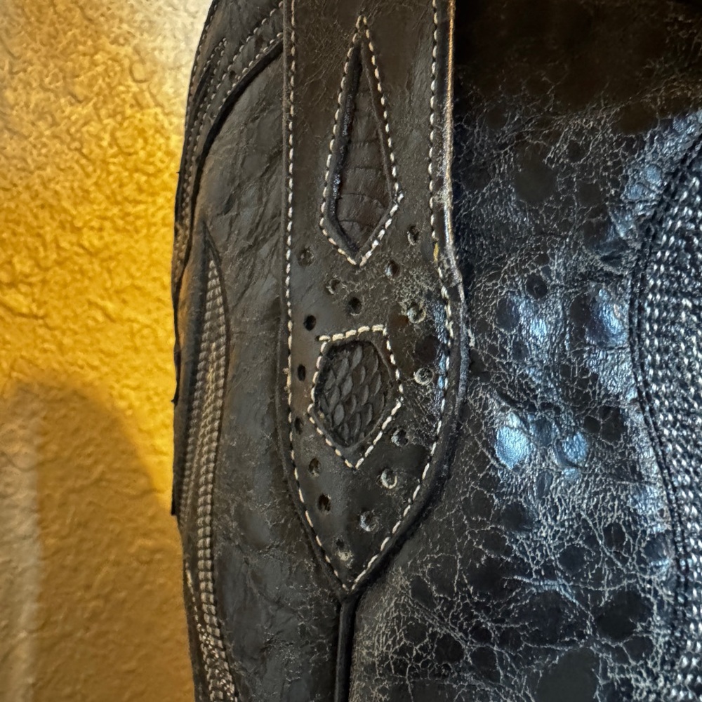 Corral Women’s Inlay Black Python Cowhide Embroid… - image 13
